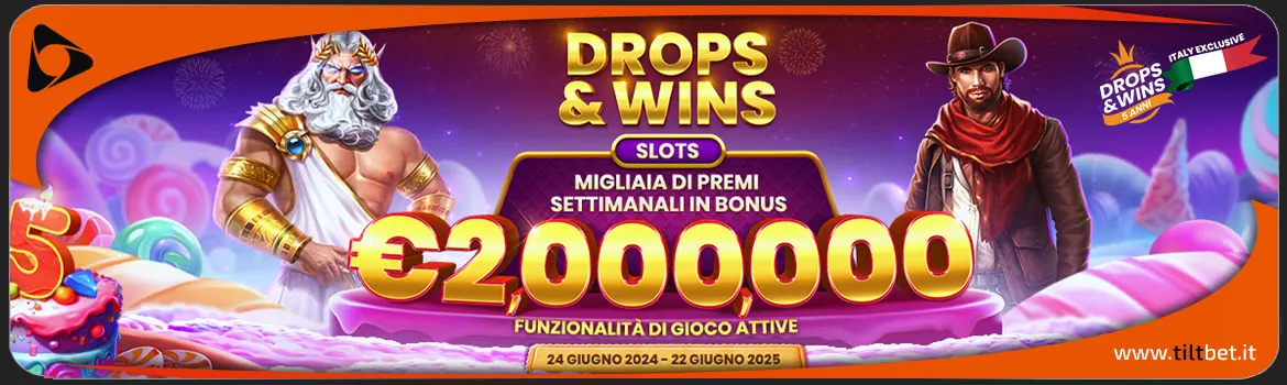 Bonus Casinò Drops and Wins da 2.000.000 euro